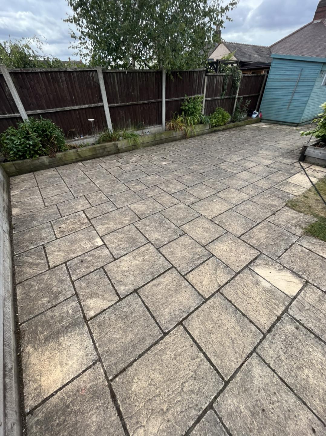 Patio before cleaning